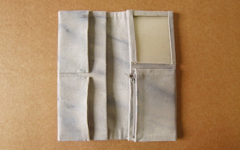 (Graduation handmade gift pre-sale) Lost gray hand-dyed long clip (free electric burn English Oh) - Wallets - Other Materials Gray