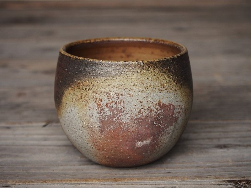 Bizen free cup (medium) _f1-019 - Mugs - Pottery Brown