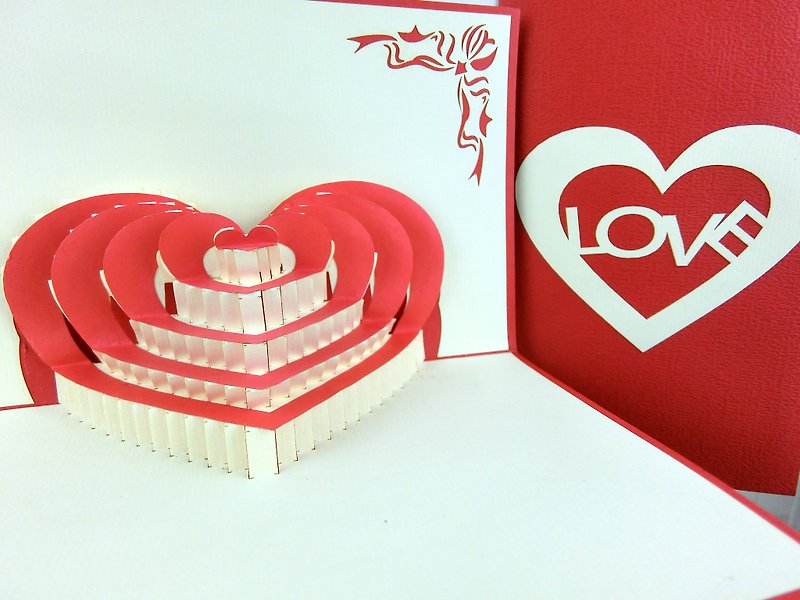 3D stereoscopic love card - Cards & Postcards - Paper Red