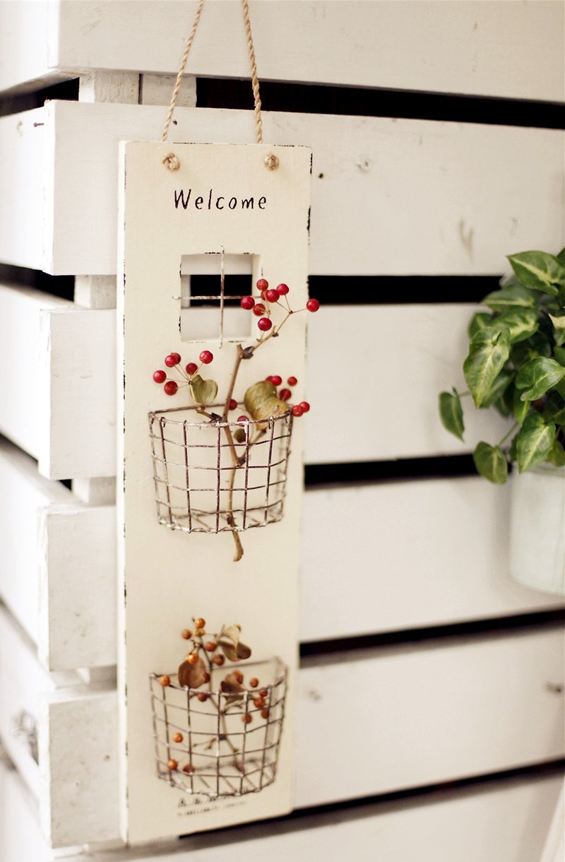 [Good day] grocery Welcomec welcome fetish flower bed hangings - ตกแต่งต้นไม้ - ไม้ ขาว
