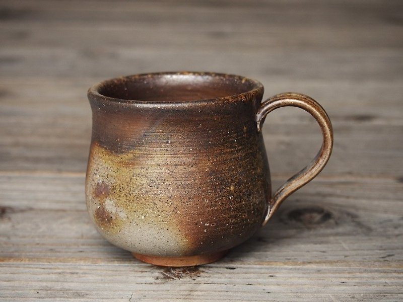 Bizen coffee cup (medium) _c2-040 - Mugs - Pottery Brown