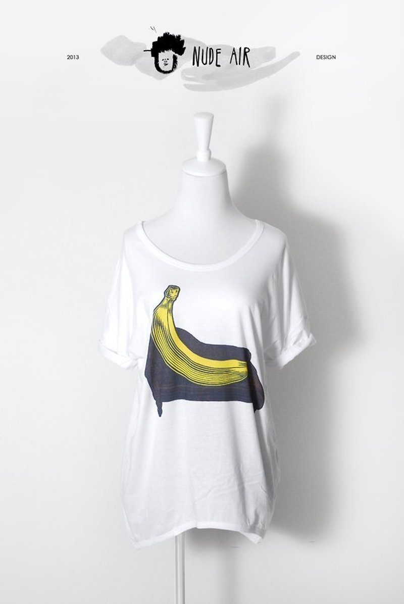 【送她的禮物】你好藝術‧懶懶的香蕉沙發TEE - 女 T 恤 - 棉．麻 黃色
