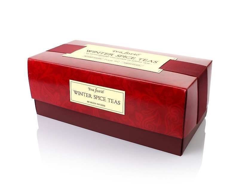 Tea Forte 冬戀香頌 歡心茶集 Winter Spice Ribbon Box - 茶葉/漢方茶/水果茶 - 其他材質 紅色