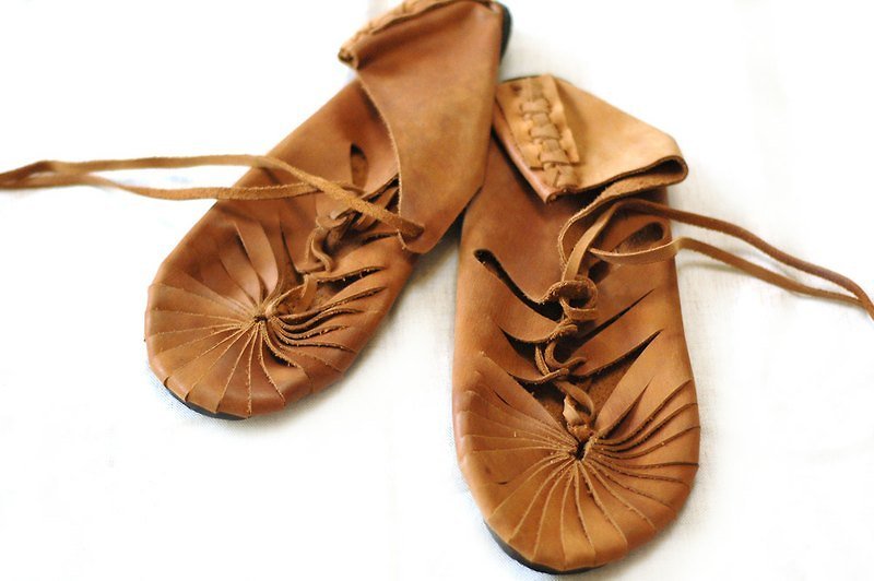 手工真皮平底鞋 {25-26cm淺棕}  - Women's Casual Shoes - Genuine Leather Gold