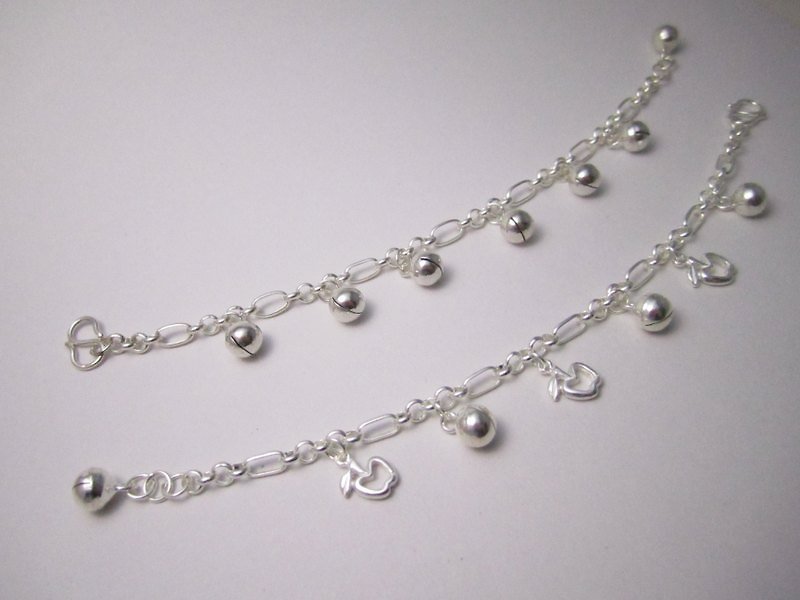 baby sterling silver bracelets "Little Apple" &amp; "bell" - Bracelets - Other Metals Gray