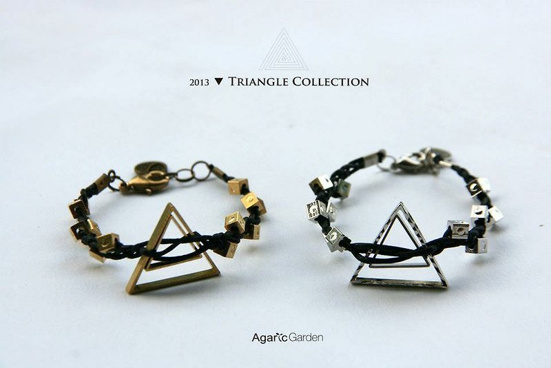 ▲三角形迷幻編織方塊幾何手鍊 - 手鍊/手鐲 - 其他金屬 