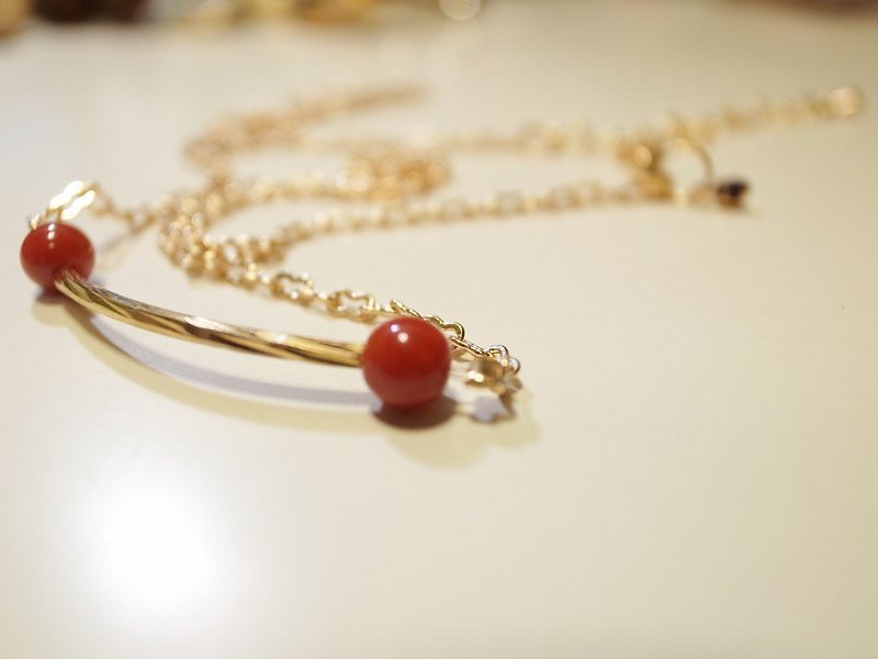 甜蜜微笑短鍊 - Necklaces - Other Materials Gold