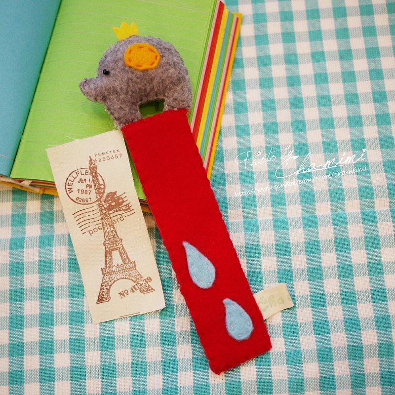 Cha mimi。國王小象書籤-灰 Elephant bookmark! - Other - Other Materials Gray