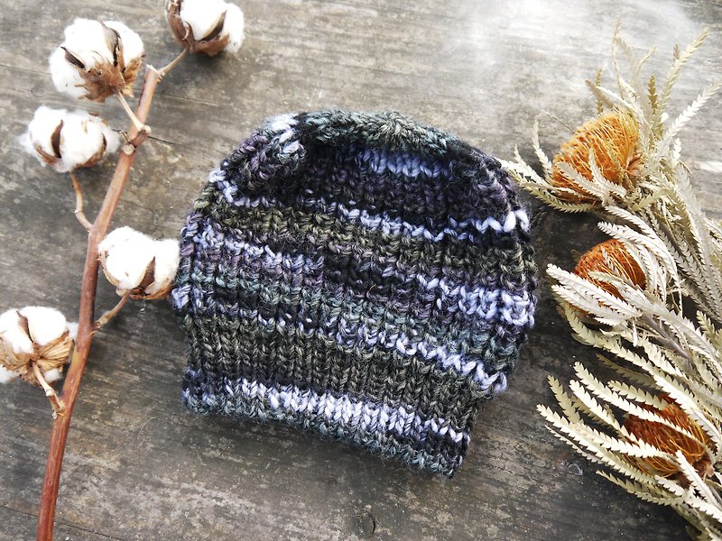 A Mu's 100% 手作り帽子 - きのこ髪の帽子 / ウールの帽子 / - ジャンピングカラーブラックグラデーション - お正月 / ギフト - 帽子 - その他の素材 ブラック
