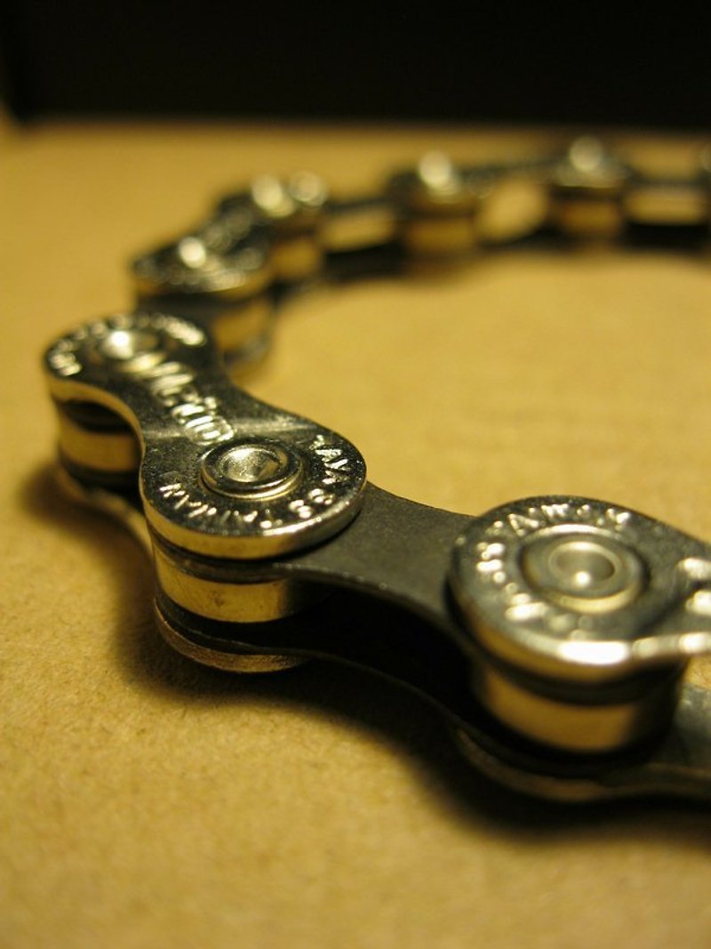 編號10015「腳踏車的鏈條好帥氣」銀、黑色手鍊 - Bracelets - Other Metals Black