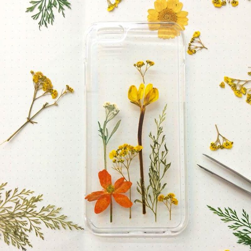 They grass sunset games :: hand made pressed flower Phone Case - Plants & Floral Arrangement - Plants & Flowers Multicolor