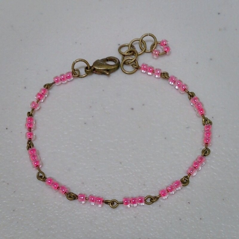 Brass transparent powder Bracelet - Pink - Bracelets - Other Materials Pink