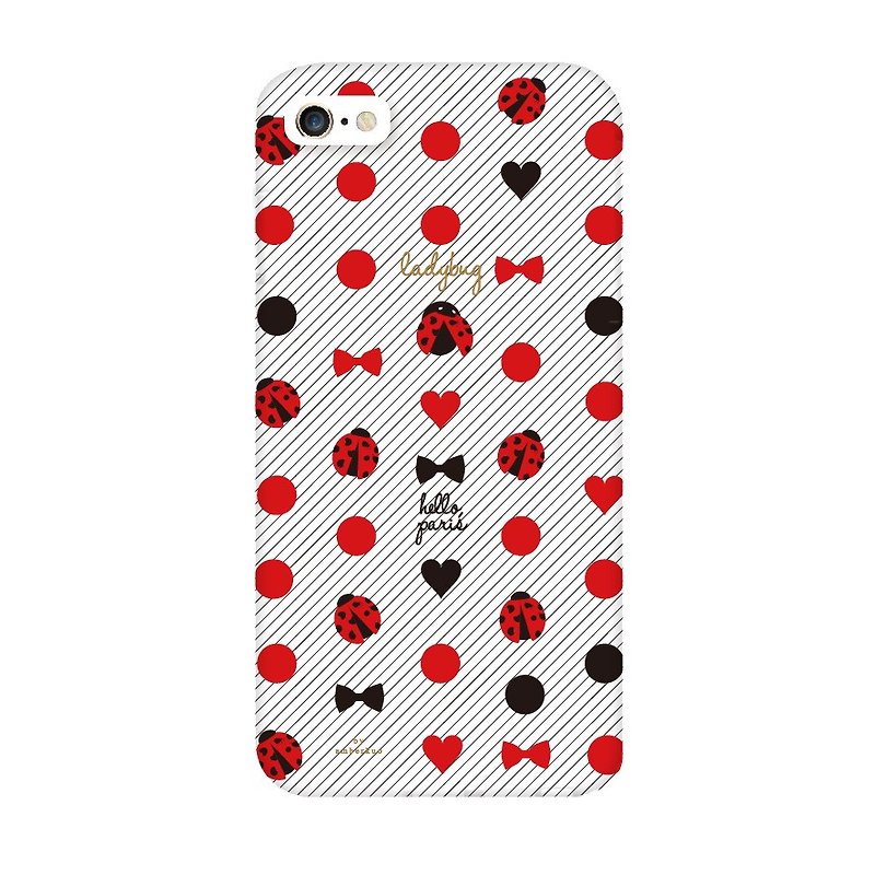 波卡瓢蟲小姐條紋版手機殼 - 手機殼/手機套 - 其他材質 紅色
