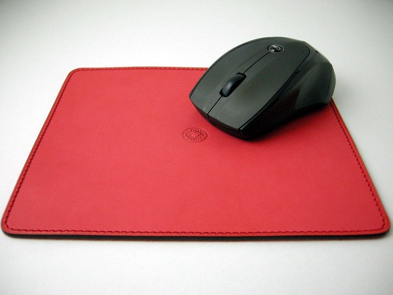 滑鼠墊-珍珠紅 *  isni手作り革專門店~手作革物 - 電腦袋 - 真皮 紅色