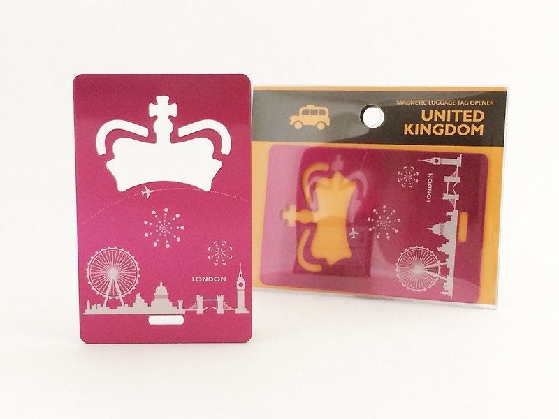 World baggage elevator │ │ London skyline pink - Luggage Tags - Other Metals Pink