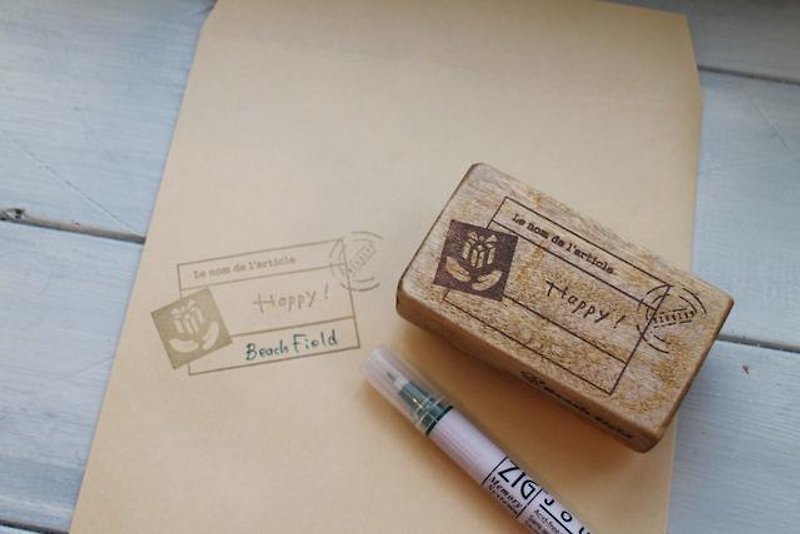 [Resale] Product name Happy stamp - ตราปั๊ม/สแตมป์/หมึก - ไม้ สีนำ้ตาล