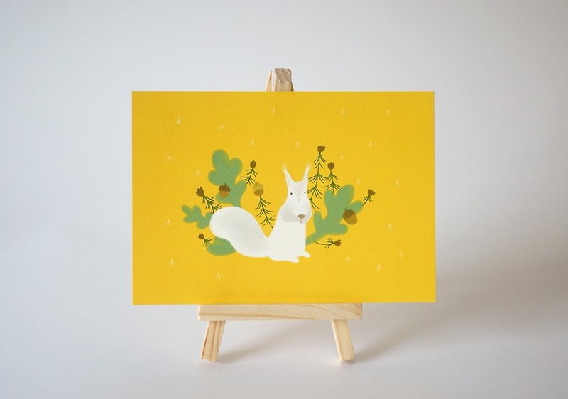 [Horned forest] little ball of fur coniferous squirrel postcard (single) - การ์ด/โปสการ์ด - กระดาษ 