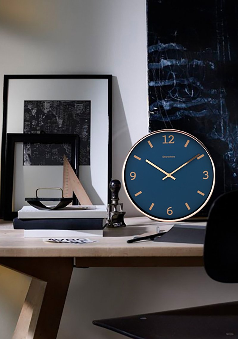 モダン - 人気のキング ギリシャ ディープ ブルー シーローズゴールドジャンピング カラー ウォール クロック サイレント デジタル メタル - 時計 - 金属 ブルー