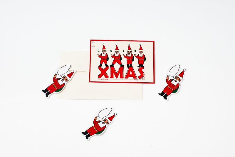 L'appeso Hanged man owe play Claus Christmas cards (three Purchased AREA) - Cards & Postcards - Paper White
