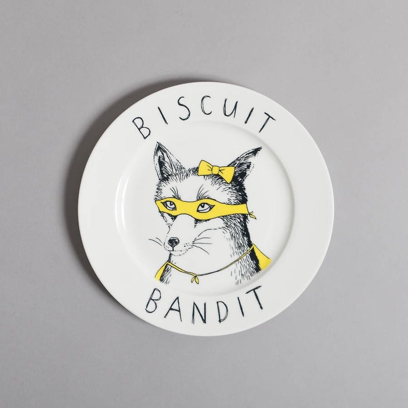 Biscuit Bandit bone china plate | Jimbobart - Plates & Trays - Other Materials Multicolor