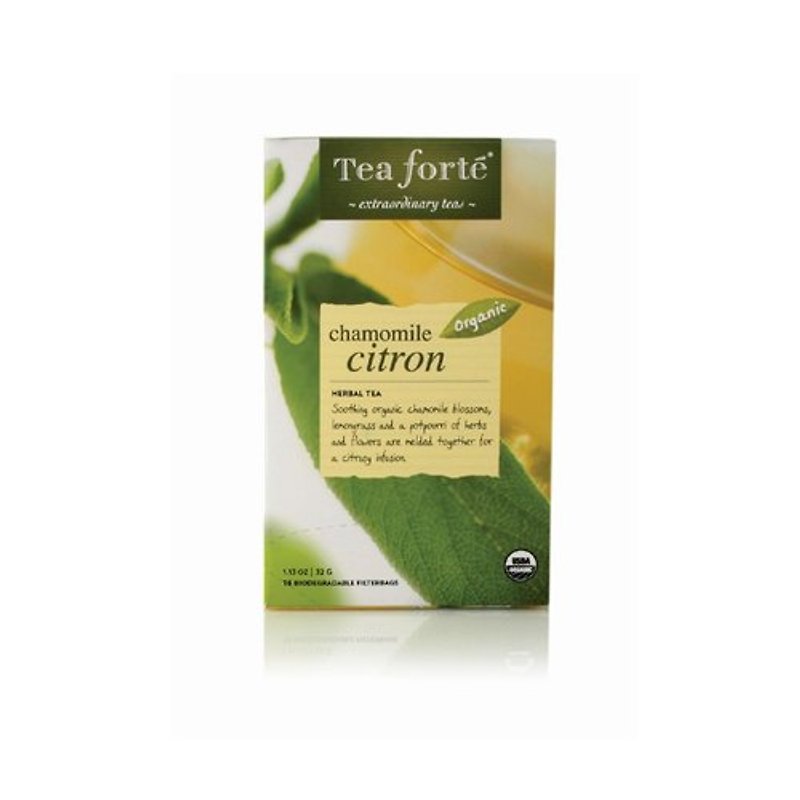 Tea Forte 16 tea bags into organic paper - Chamomile tea Organic Filterbag - Chamomile Cirton - Tea - Plants & Flowers Green