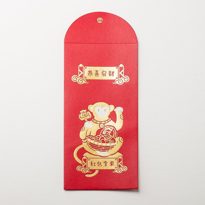 米国文化＆クリエイティブ_ラッキーモンキー猿赤い封筒を再生 - ご祝儀袋・ポチ袋 - 紙 レッド