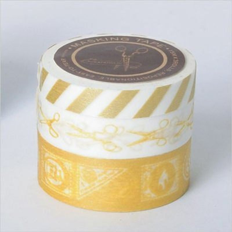 Marks Masking Tape MT和紙膠帶 書信款-金色(SCH-MKT4-GD) - Washi Tape - Paper Gold