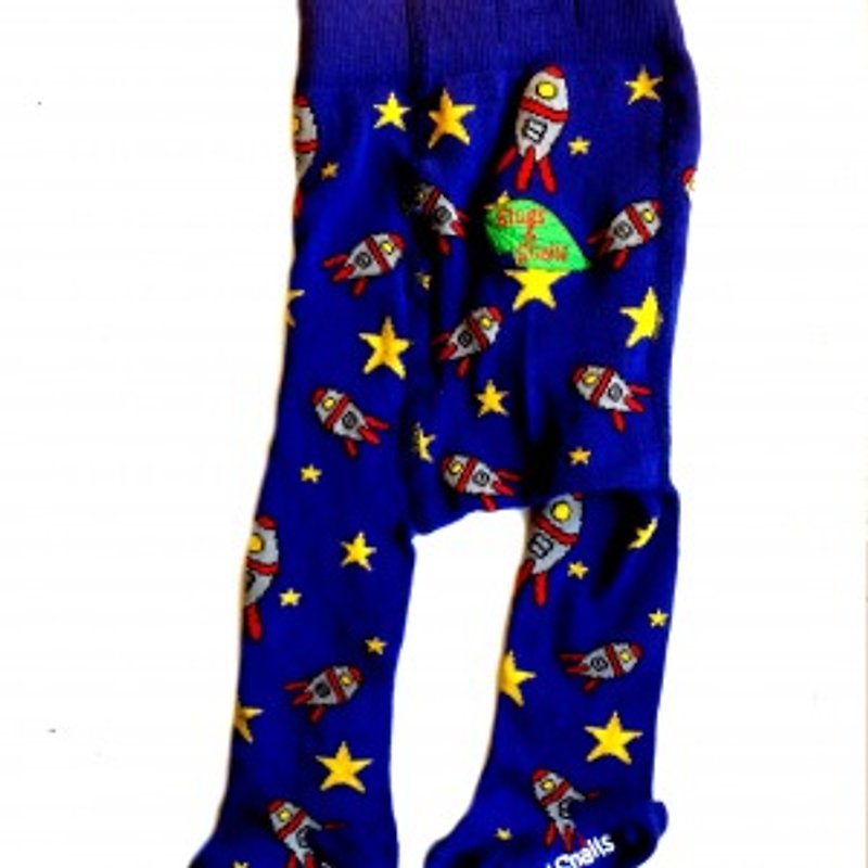 2014  秋冬Slugs & Snail滿版火箭有機棉褲襪 - 其他 - 棉．麻 藍色