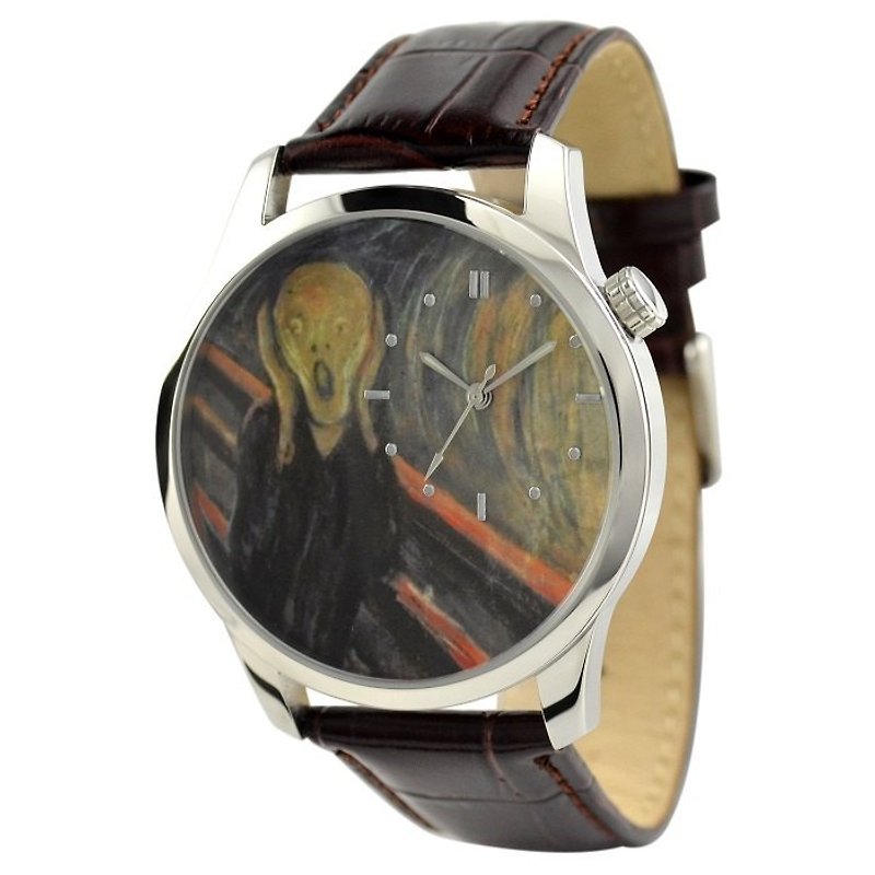 Famous Painting Watch - นาฬิกาผู้ชาย - โลหะ สีนำ้ตาล