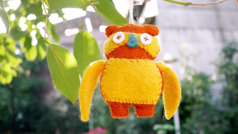 ✾ non-woven Owl Charm ✾ - Charms - Other Materials Orange