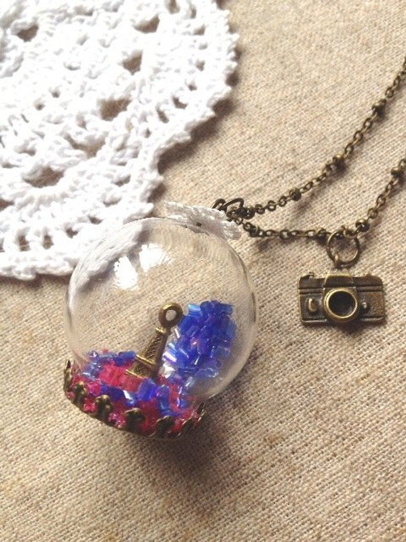 [Imykaka] ♥ Romantic Paris crystal ball necklace - Necklaces - Other Materials Purple
