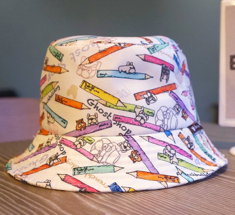 (Sold out) method bucket hat - colored pencils - หมวก - วัสดุอื่นๆ ขาว