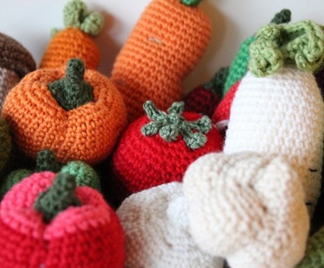 play food, Fruit and vegetable basket, hemp knitting basket. - Shop bu'  cotton Items for Display - Pinkoi