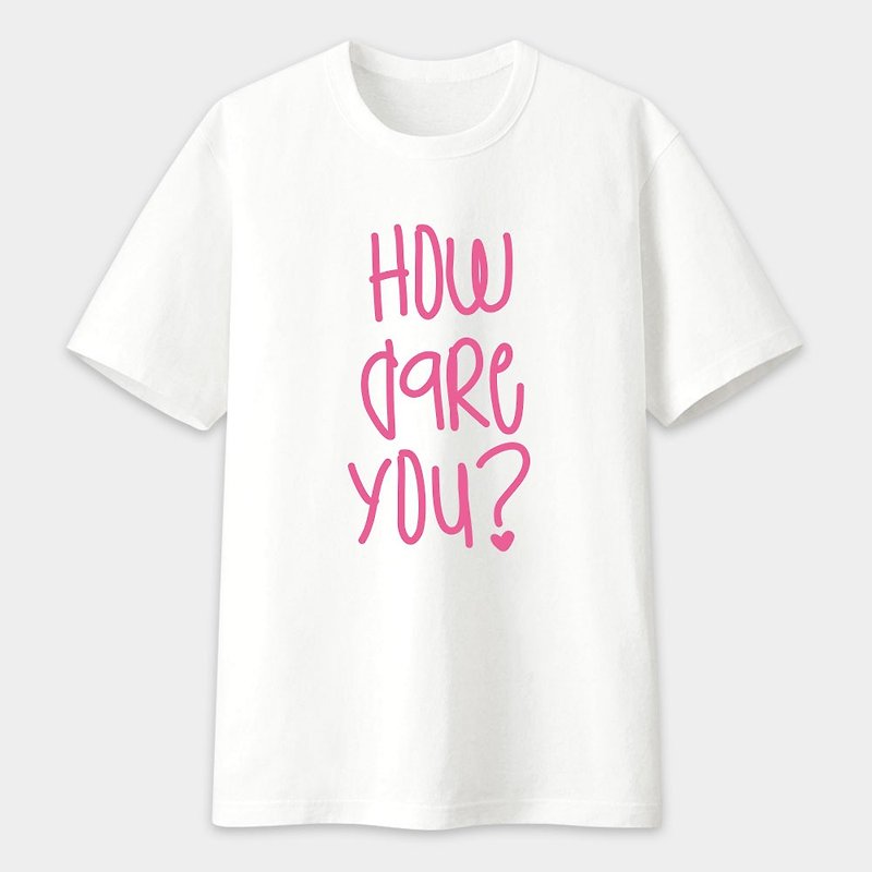KUSO Fun Text Stem American Cotton T How Dare You Couple Parent-child Large Size T-Shirt PS089 - Men's T-Shirts & Tops - Cotton & Hemp White