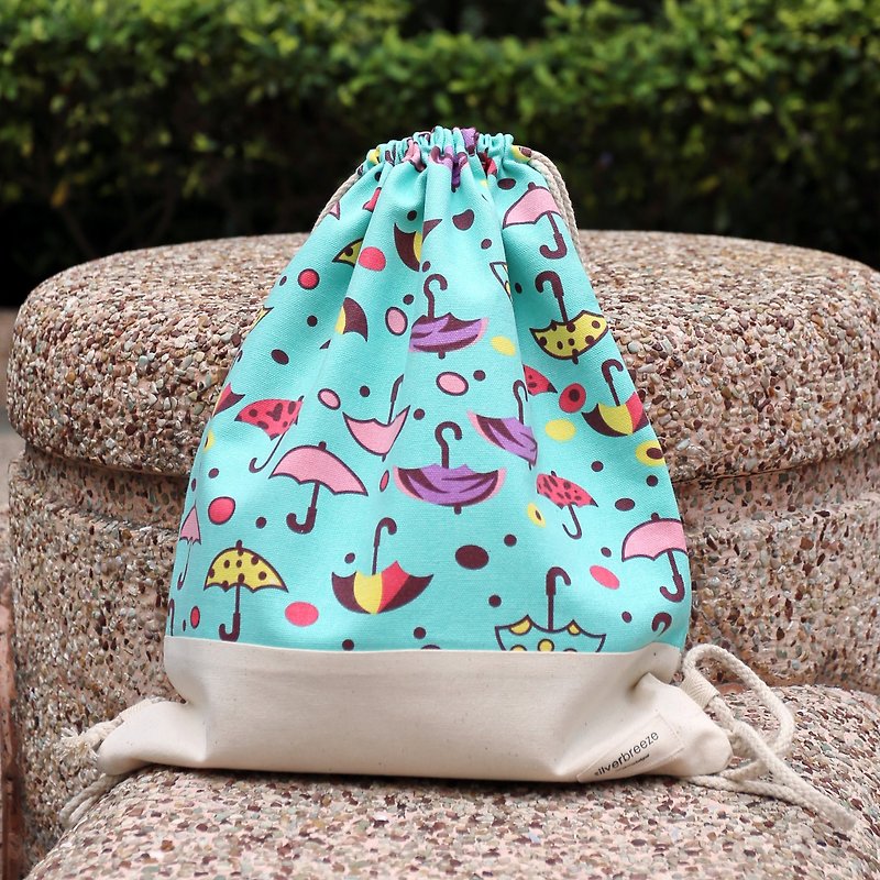 Silverbreeze~ Bundle Back Backpack ~ Color Umbrella (B53) (off the box) - Drawstring Bags - Cotton & Hemp Multicolor
