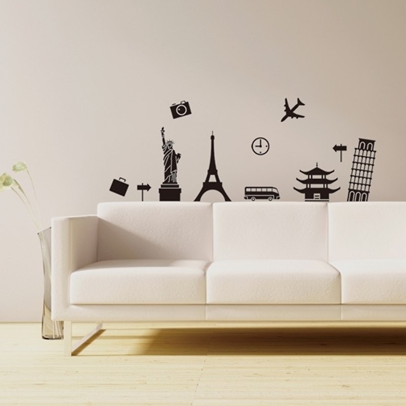 "Smart Design" Creative Seamless Wall Sticker◆World Travel - Wall Décor - Plastic Yellow