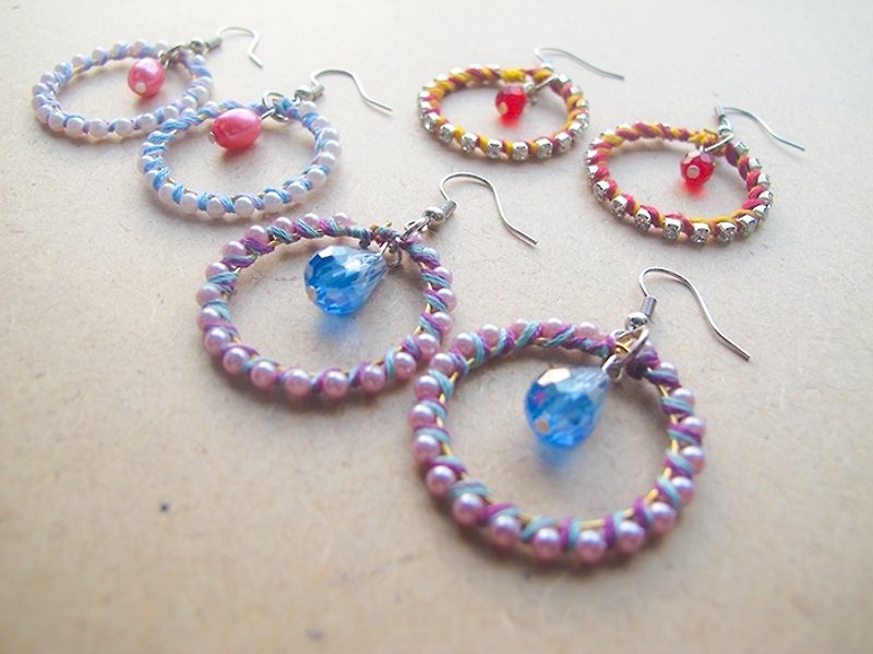 Mimi&Gogo+ Colorful Folk Custom Winding Earrings - Earrings & Clip-ons - Other Metals Multicolor