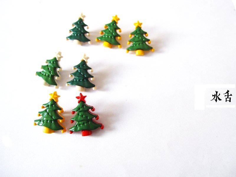 ::聖誕節限定耳環＃5聖誕樹:: - Earrings & Clip-ons - Plastic Green