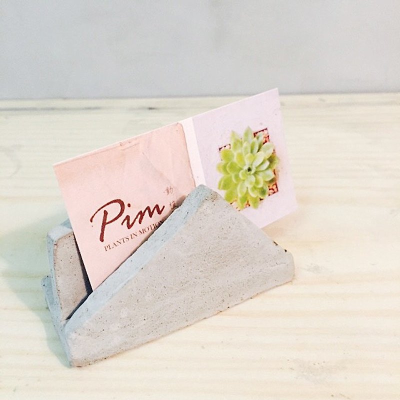 Geometry business card holder / cement decorations / Industrial Wind - ที่ตั้งบัตร - ปูน สีเทา