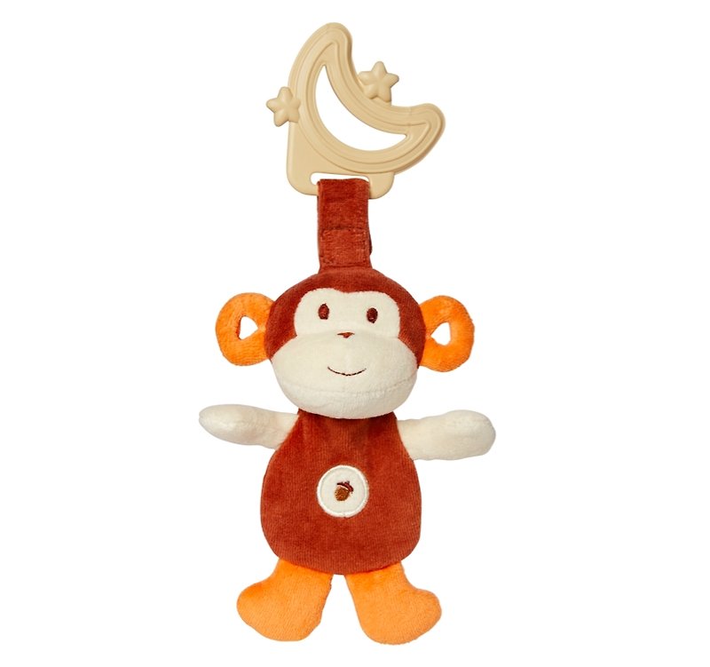 美國MyNatural Teether Sensory兩用環保固齒器-棕色小猴 - 寶寶/兒童玩具/玩偶 - 棉．麻 咖啡色