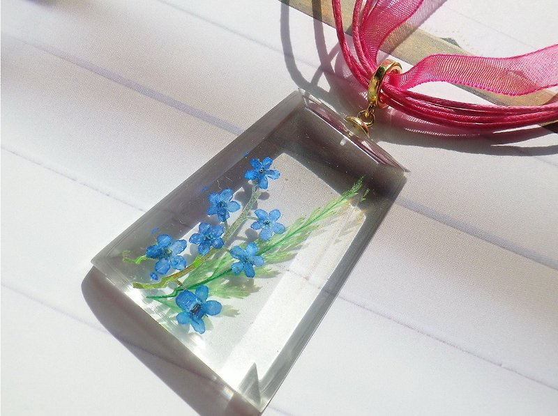 Anny's workshop Yahua jewelry hand-made, forget-me necklace (2) - Necklaces - Plastic 