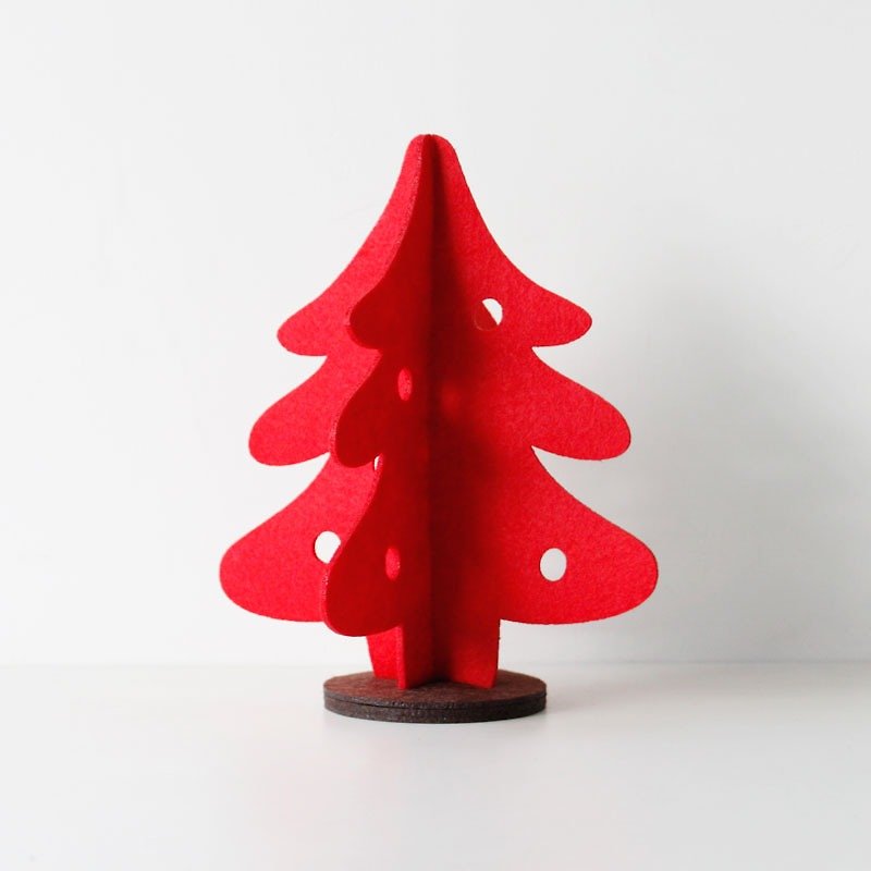 U-PICK原品生活 新年系列立体摆饰－圣诞树红M/圣诞树绿L - 裝飾/擺設  - 羊毛 紅色