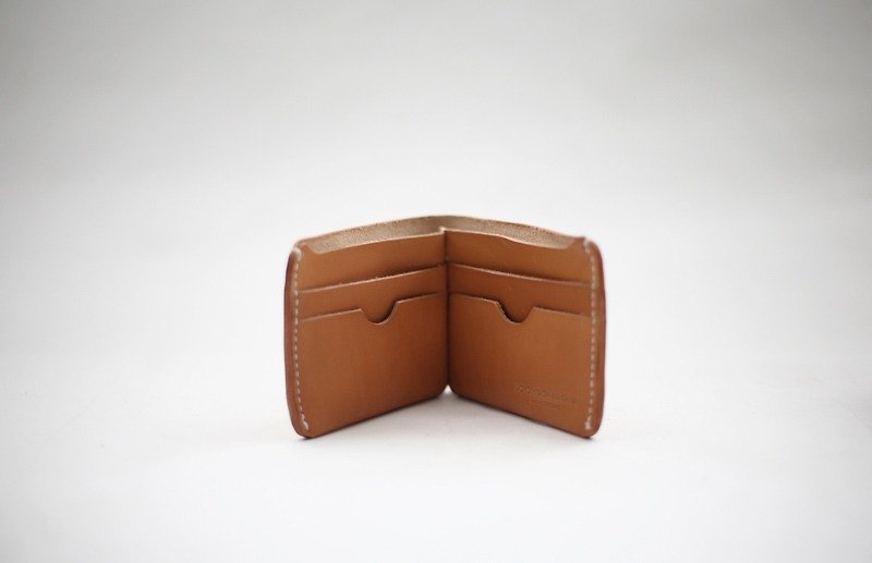 Leather-shop vintage handmade leather multi card leather vegetable tanned short wallet brown - Wallets - Genuine Leather Brown