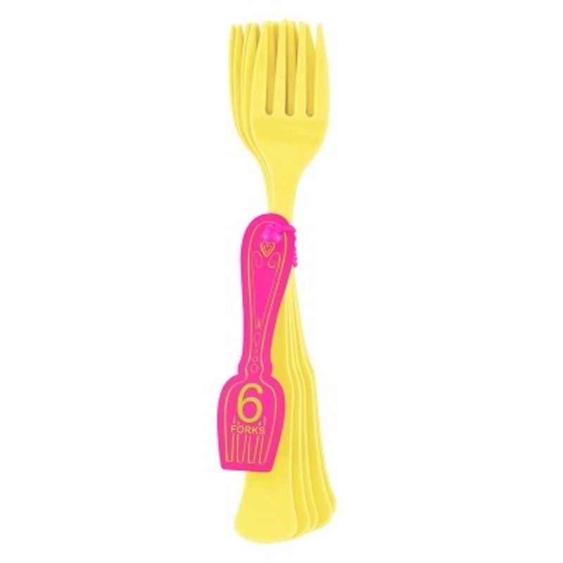 GINGER │ Denmark and Thailand Design - Macaron retro group of six small fork into the (colored) - Cutlery & Flatware - Plastic 