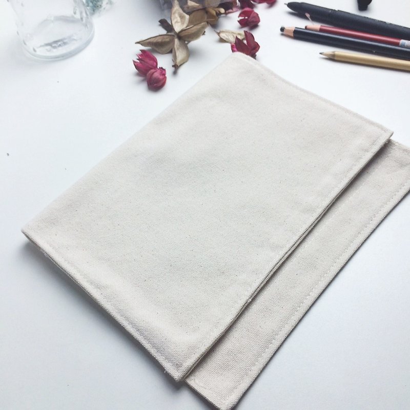 [Customized gift] Canvas book jacket/handbook ─ Print on your own book jacket (large) - ปกหนังสือ - ผ้าฝ้าย/ผ้าลินิน สีกากี