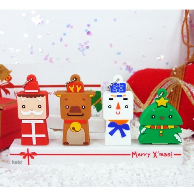 聖誕節限定隨身碟禮盒 四組造型套+一入8GB晶片 KALO 聖誕禮物 交換禮物 現貨 - USB 隨身碟 - 矽膠 多色