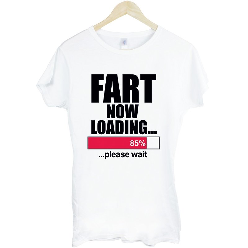 Fart Loading Girls Short Sleeve T-Shirt-2 Color Fart Download, Fun, Humorous, Funny, Fashionable - เสื้อยืดผู้หญิง - วัสดุอื่นๆ หลากหลายสี