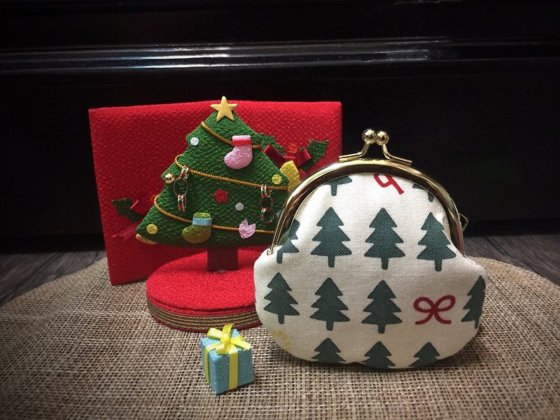 京都奈聖誕の小口金包（聖誕樹） - 散紙包 - 其他材質 綠色
