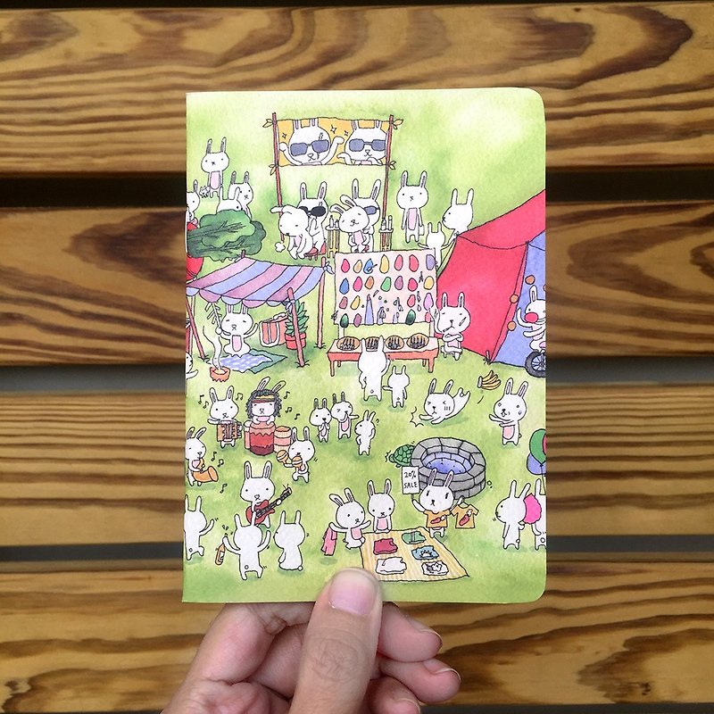 A6 Notebook｜Bunny Amusement Park - สมุดบันทึก/สมุดปฏิทิน - กระดาษ สีเขียว