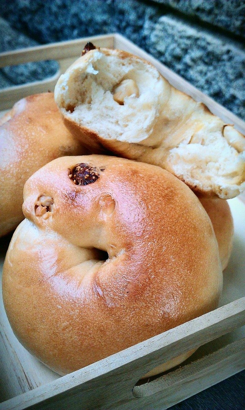 Small happiness natural hand-made / fig cashew Bagel (195 yuan / 5) - Bread - Plants & Flowers Orange